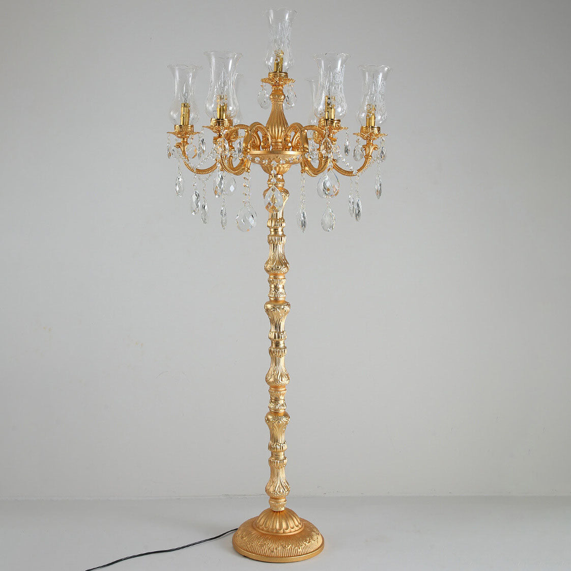 Traditional Luxury Golden Crystal 7-Light Floor Lamp