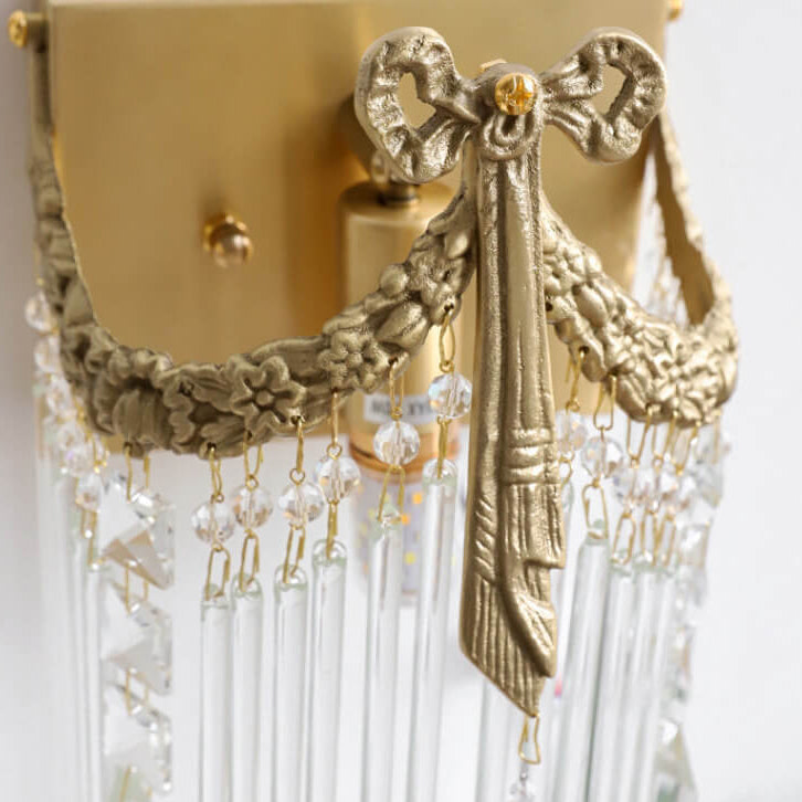 Bow Brass Crystal Wall Lamp
