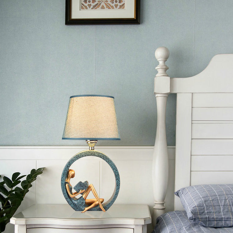 Round Girl Boy Resin Table Lamp