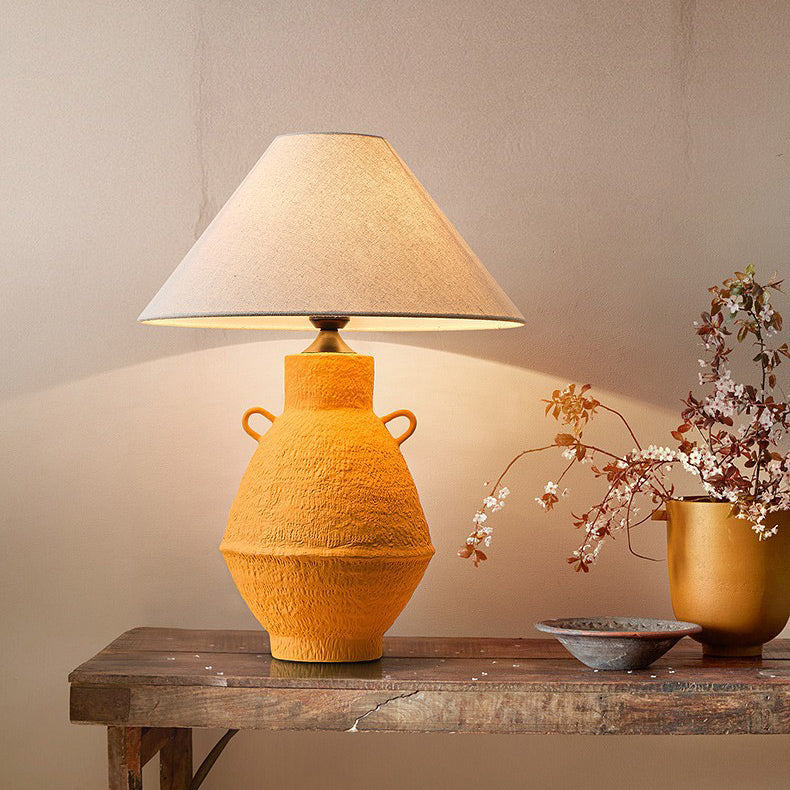 Jar Ceramic Fabric Living Table Lamp