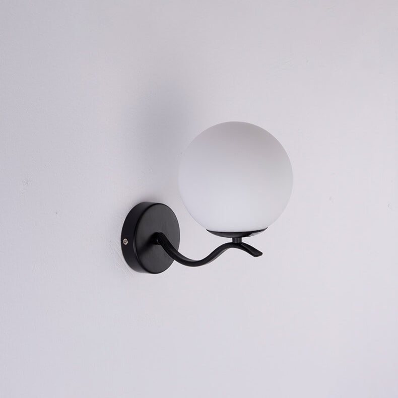 Iron Bracket Spherical Glass Wall Lamp