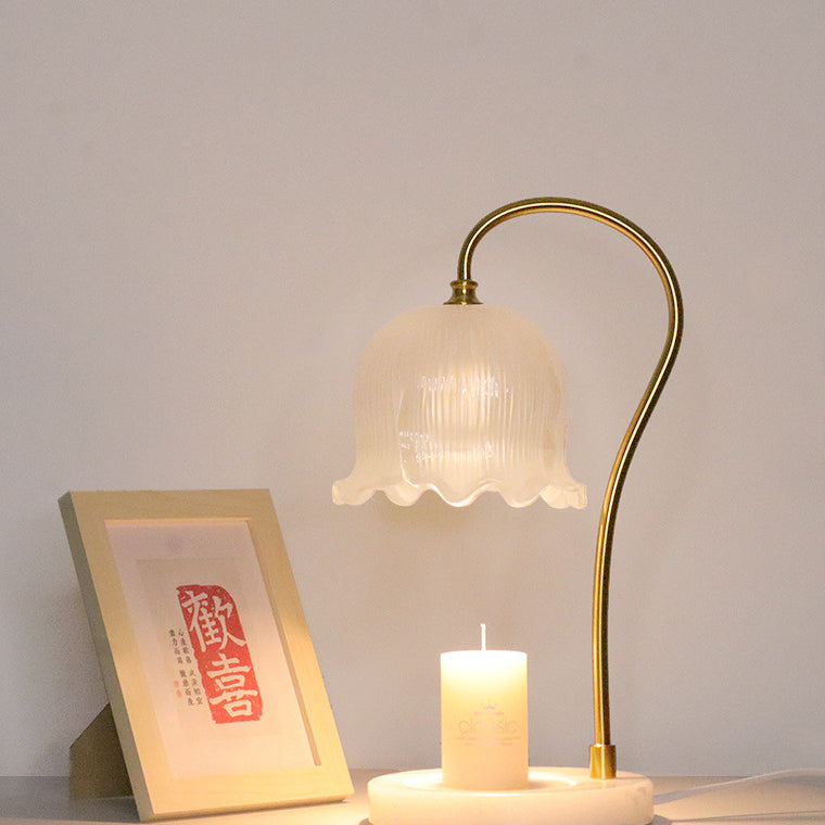 Bell Orchid Glass Marble Table Lamp