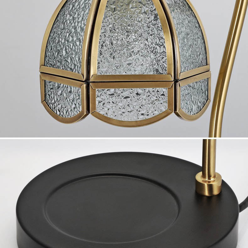 Flower Iron Glass Aroma Table Lamp