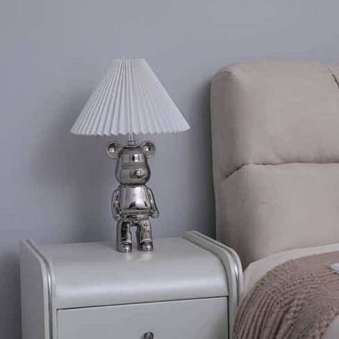 Bear Ceramic Fabric Bedroom Table Lamp