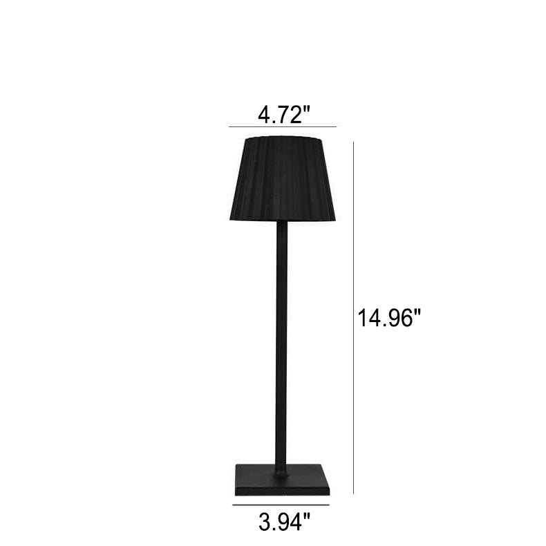 Aluminum Pleated Cone Touch Table Lamp