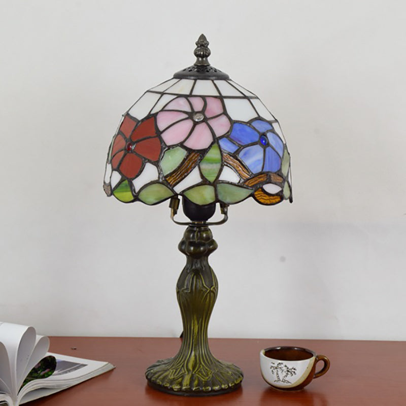 Flower Aluminum Stained Glass Table Lamp