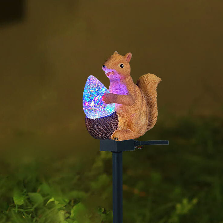 Resin Squirrel Solar Waterproof Outdoor Light