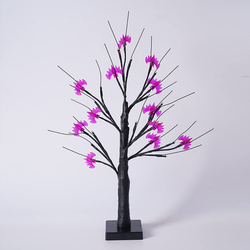 Halloween Tree Pumpkin Bats Table Lamp