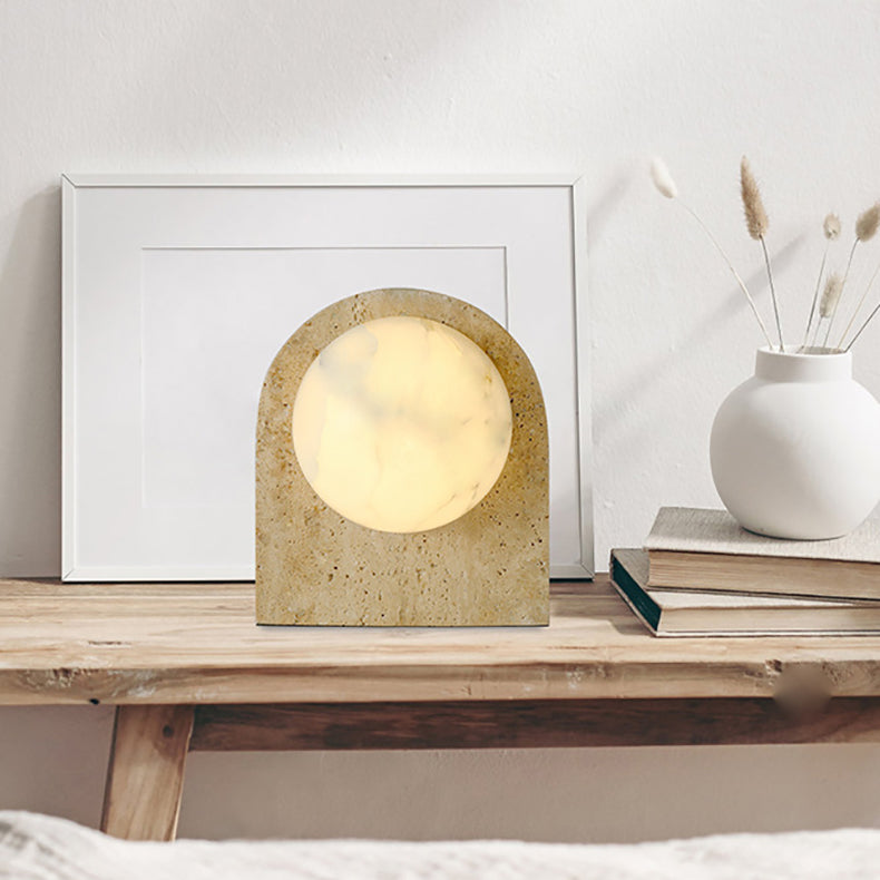 Oval Stone Living Room Table Lamp
