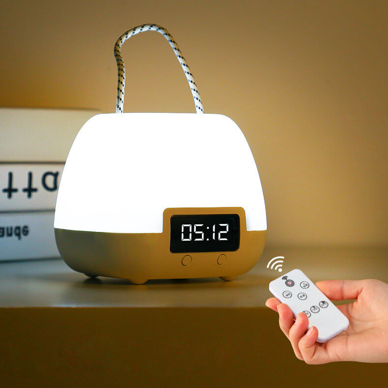 Portable Clock Night Table Lamp