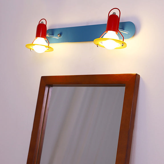 Childlike Colorful Geometric Iron 2-Light Wall Lamp