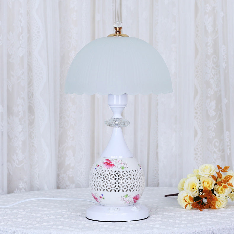 Flower Umbrella Glass Ceramic Table Lamp