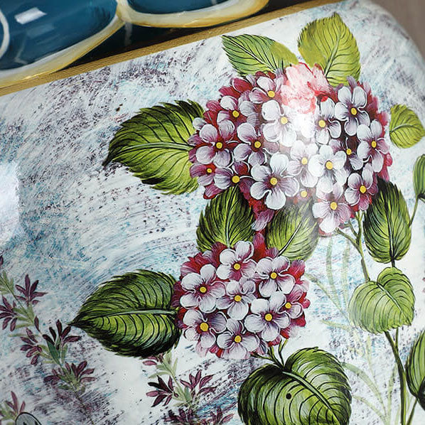 Painted Fabric Ceramic Table Lamp