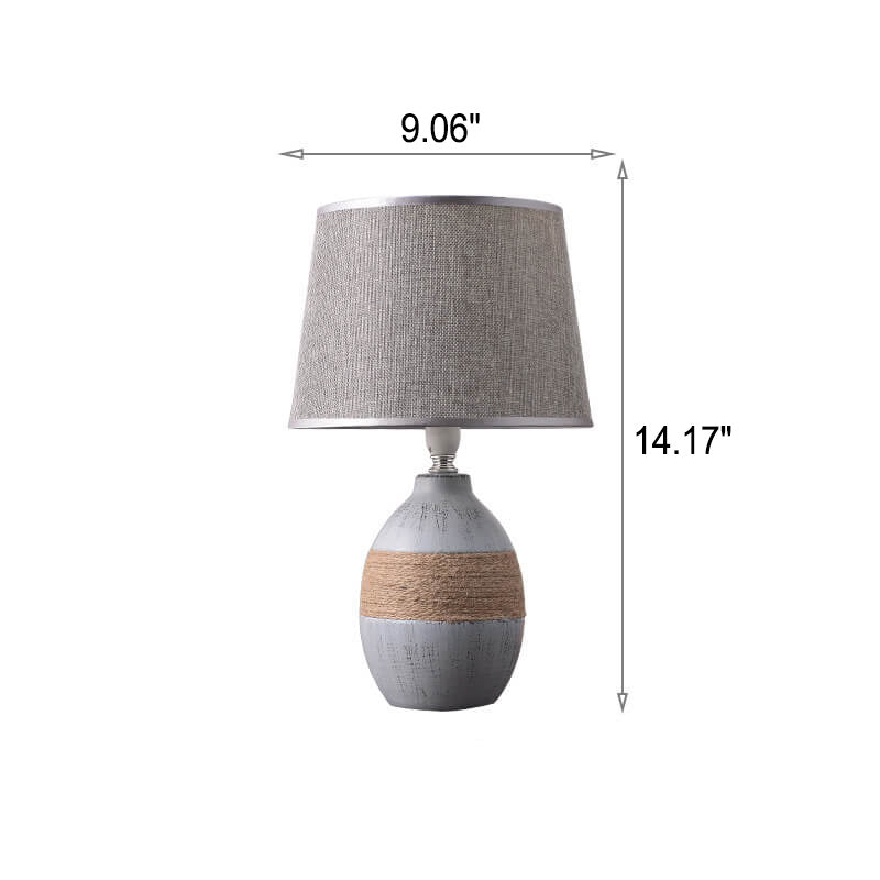 Style Twine Fabric Ceramic Table Lamp