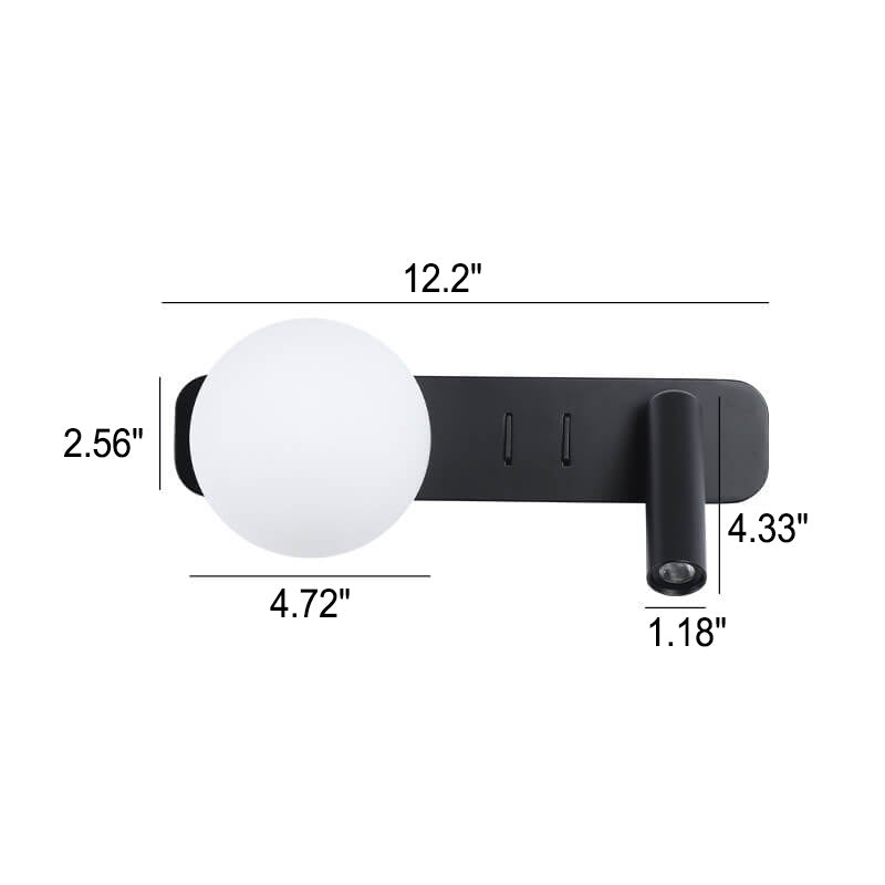 Glass Sphere Reading Wall Lamp