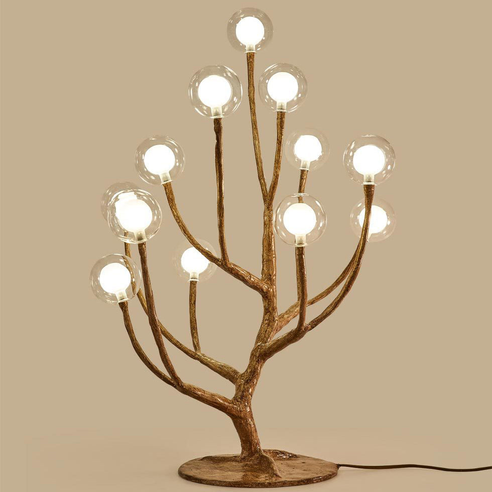 Branch Polymer Metal Glass 8-Light Table Lamp