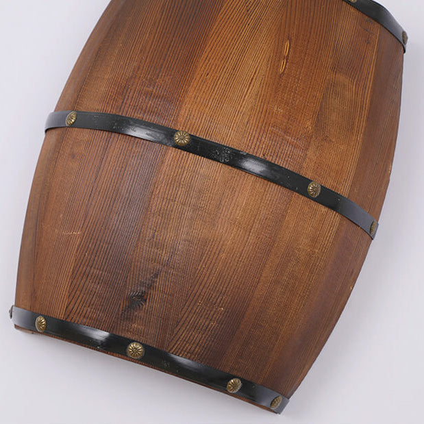Half Barrel Wood Wall Lamp