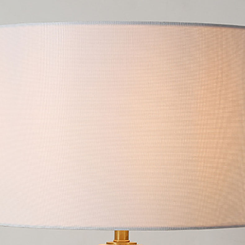 Cylindrical Rectangular Column Marble Table Lamp