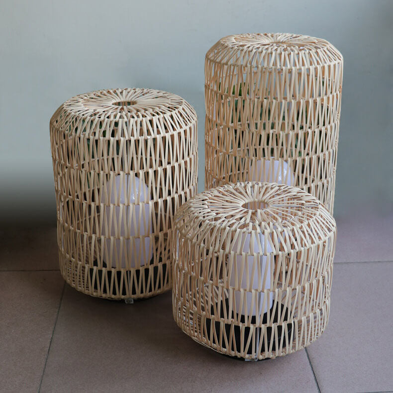 Rattan Column Lawn Outdoor Light