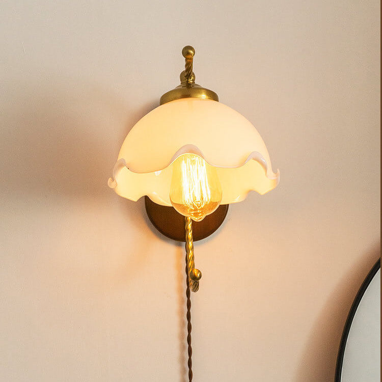 Cream Glass Petal Wall Lamp