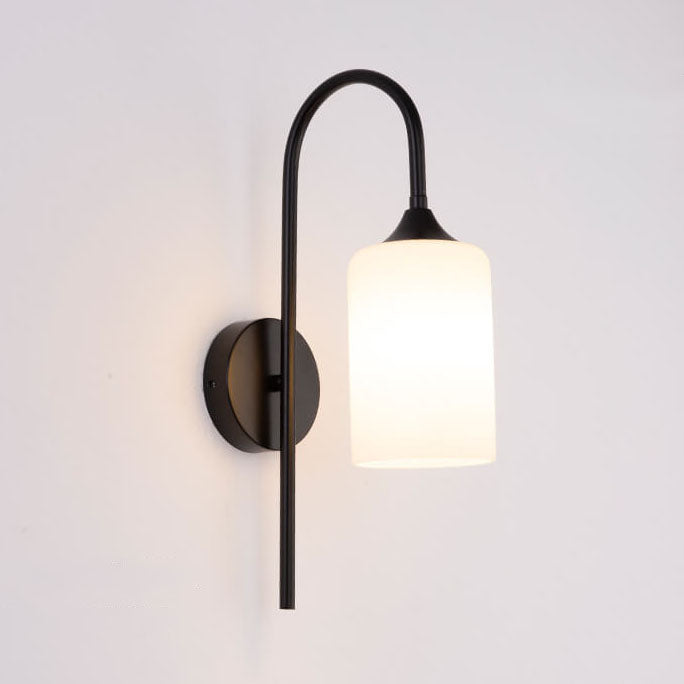 Glass Cylindrical Bending Arm Wall Lamp