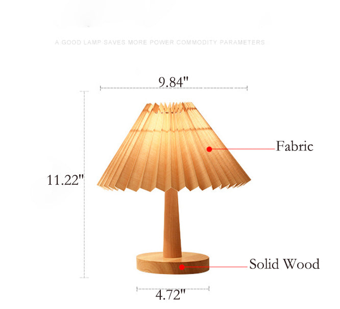 Pleated Umbrella-shaped Table Lamp