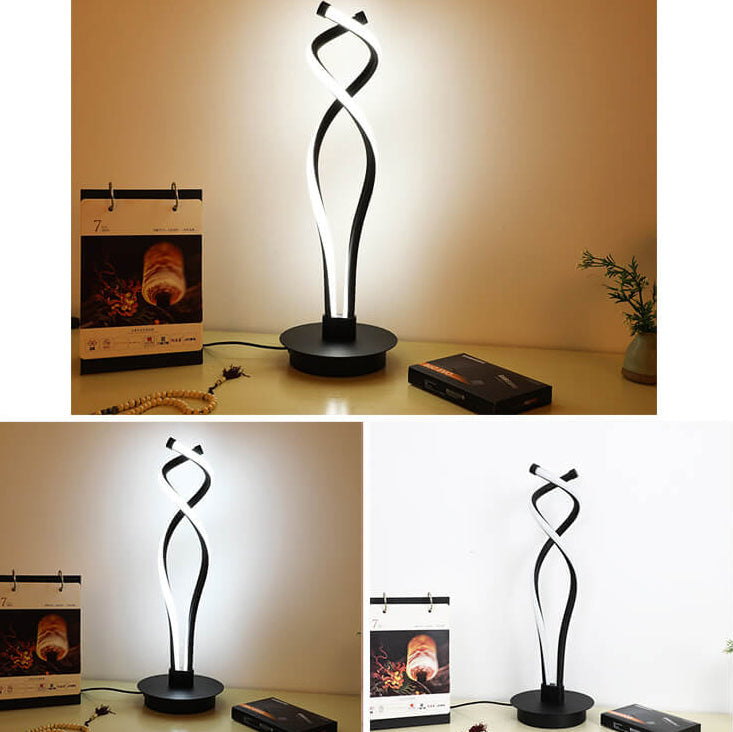 Twisted Aluminum Iron Table Lamp
