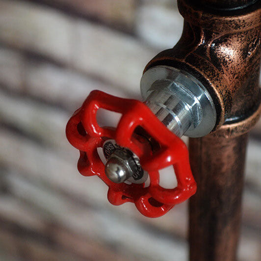Industrial Steampunk Copper Water 2-Light Floor Lamp