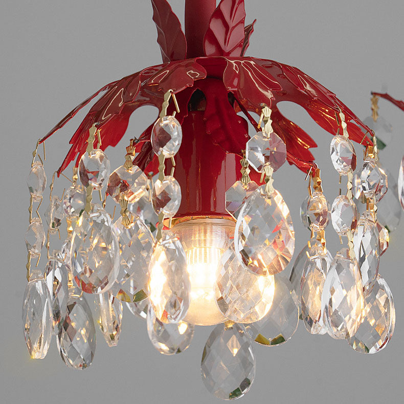 Crystal Beaded Iron Carved Table Lamp