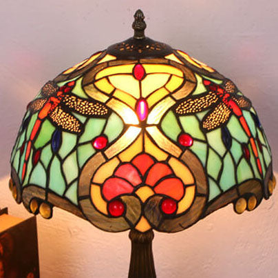 Alloy Colored Dragonfly Peach Table Lamp