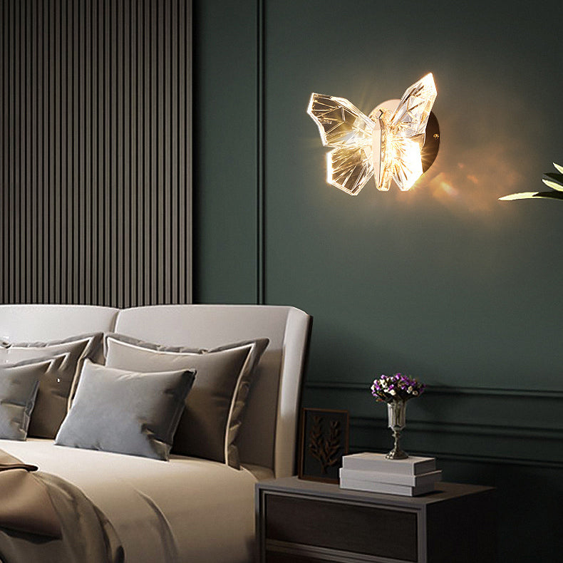 Butterfly Hardware Aluminum Acrylic Wall Lamp