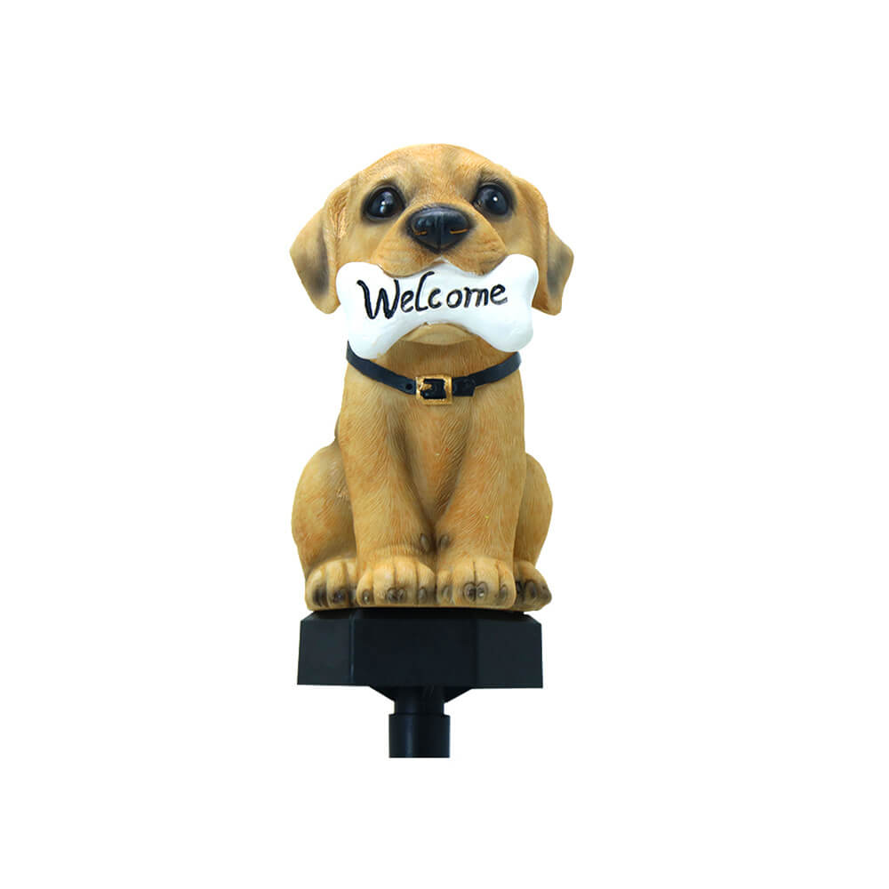 Dog Resin Solar Waterproof Outdoor Light