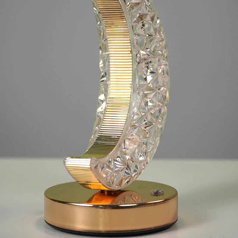 Metal Crystal Star Moon Table Lamp