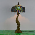 Peacock Gem Dome Glass Table Lamp