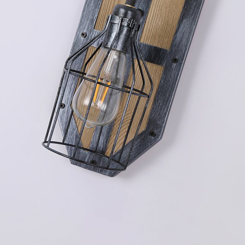 Wood Cage Wall Lamp