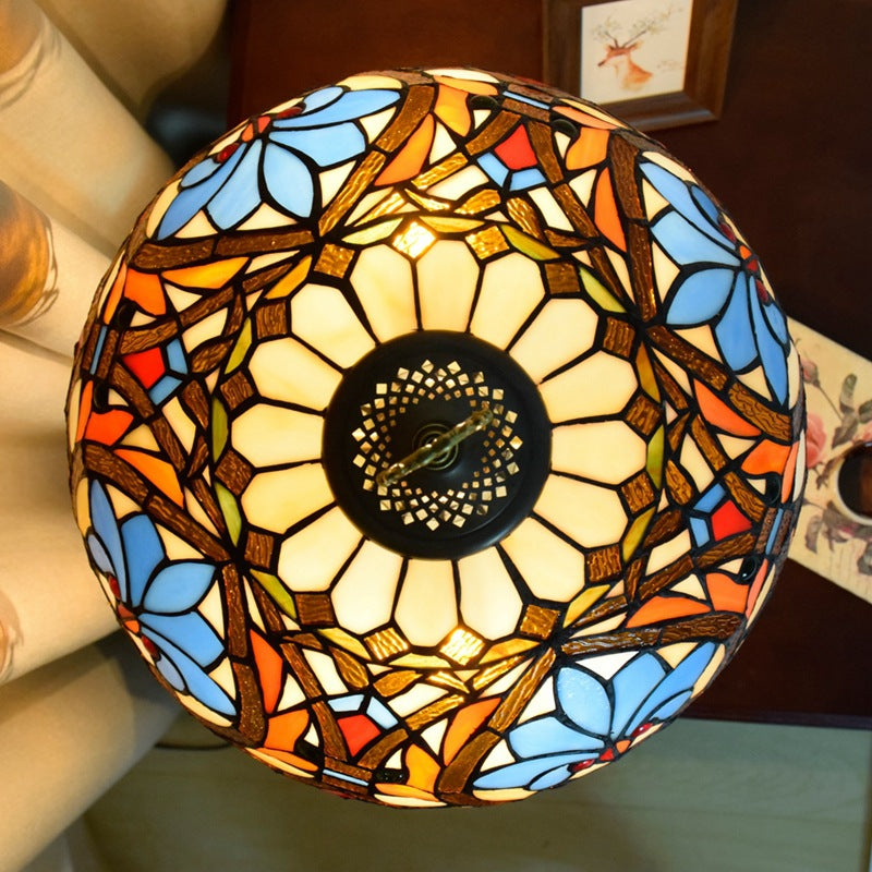 Floral Peach Heart Design 3-Light Table Lamp