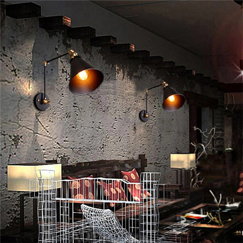 Wrought Iron Rocker Telescopic Wall Lamp