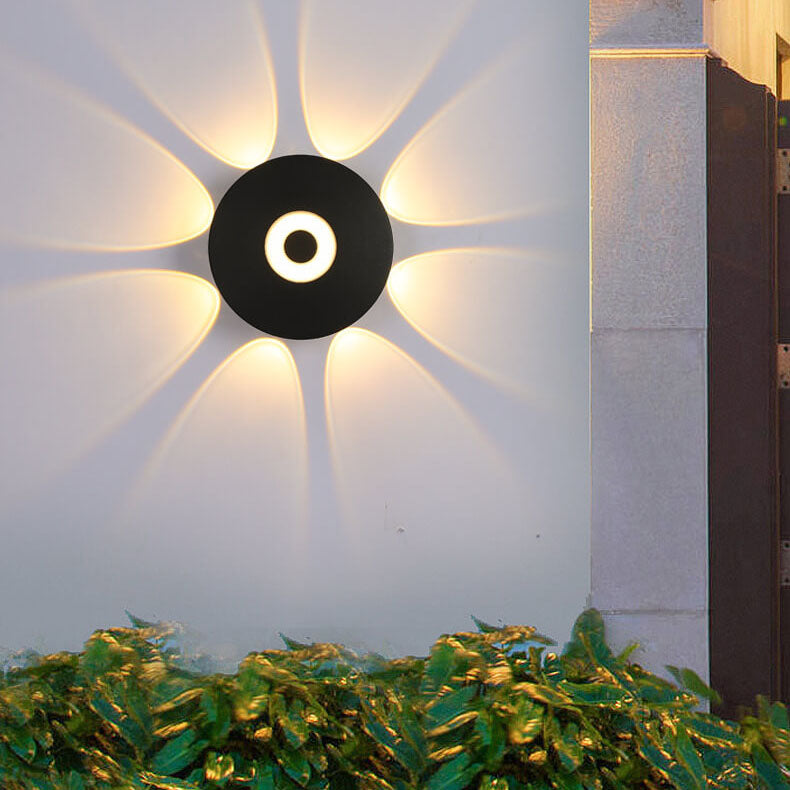 Black Round Aluminum Indoor Outdoor Light