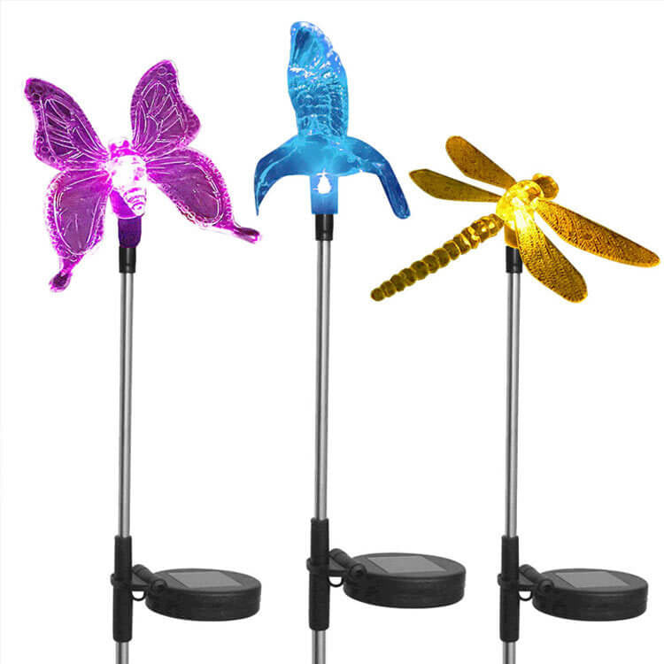 Solar Hummingbird Butterfly Dragonfly Outdoor Light