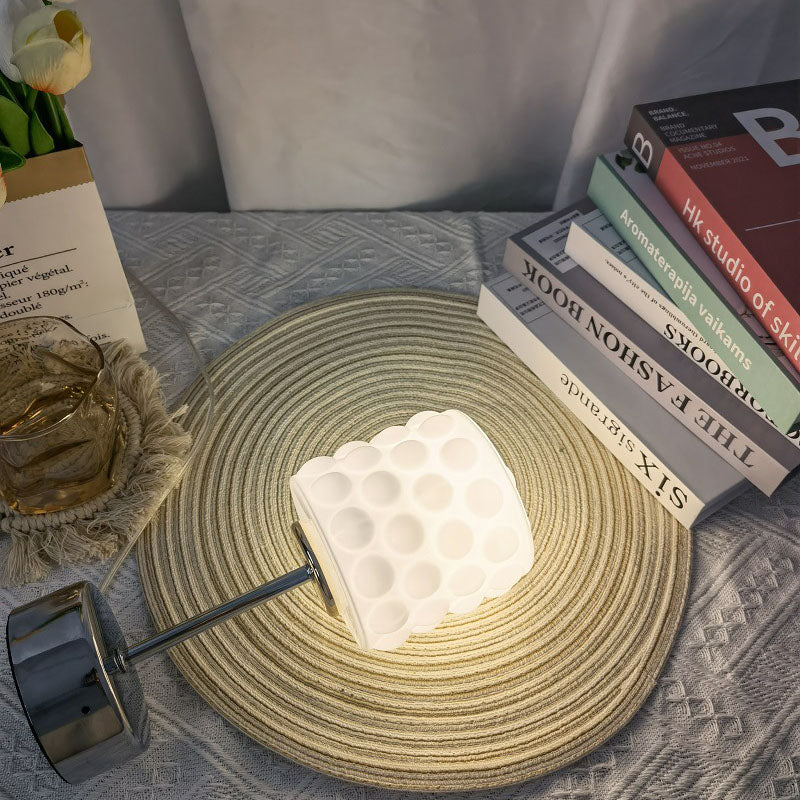 Glass Metal Reading Table Lamp