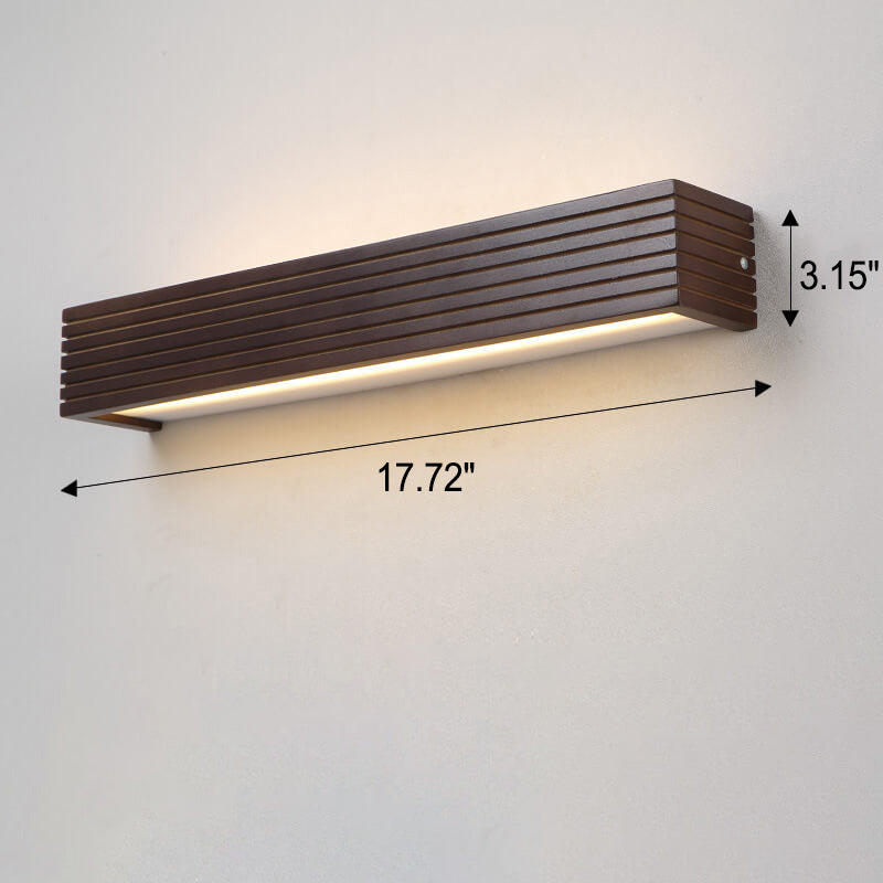 Walnut Square Bar Vanity Wall Lamp