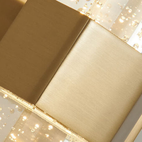 Cylinder Aluminum Crystal Living Wall Lamp