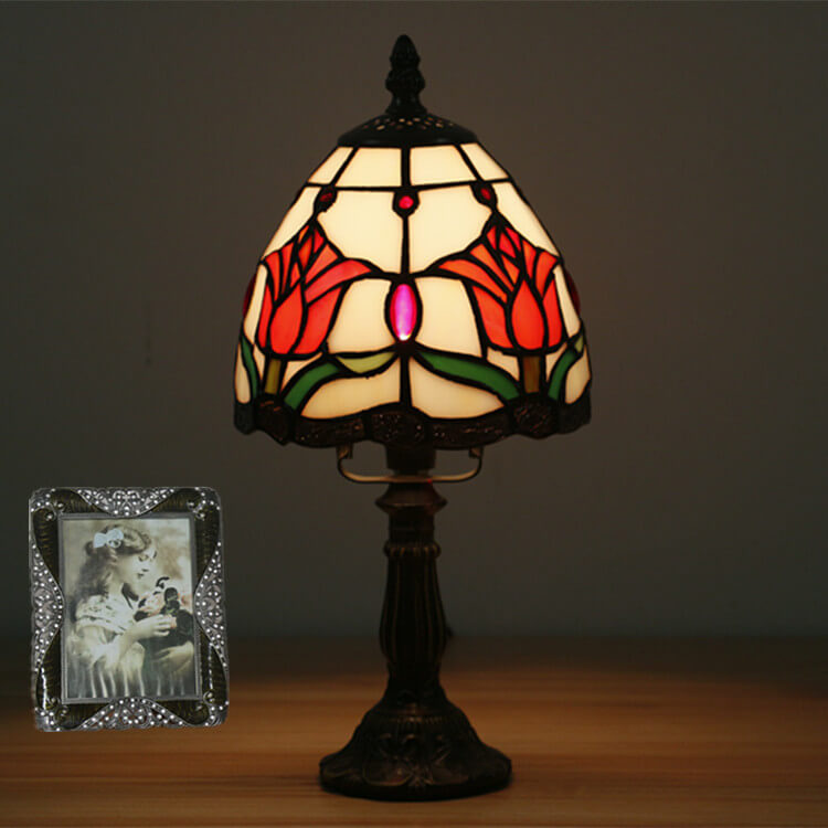 Style Stained Glass Cone Table Lamp