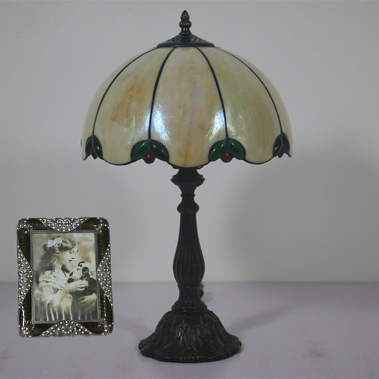Beige Green Gem Dome Table Lamp