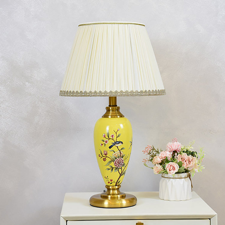 Bird Flower Cylinder Hardware Table Lamp