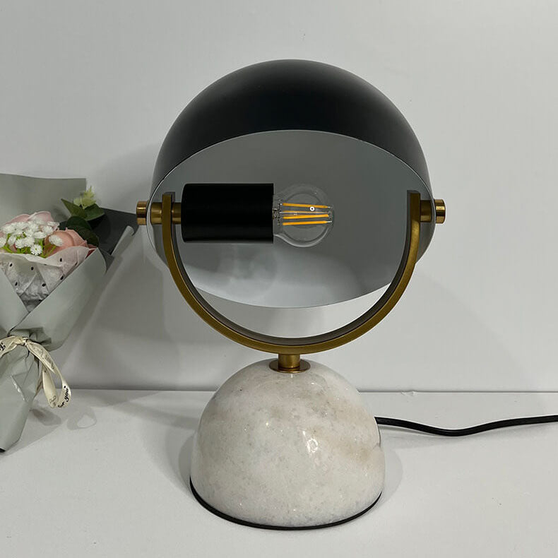 Round Marble Rotatable Table Lamp