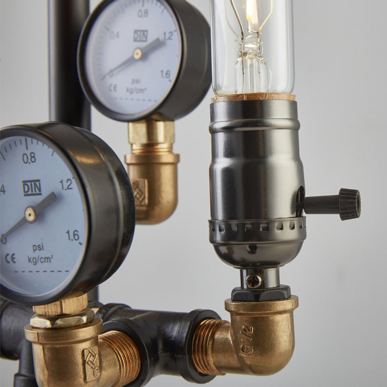 Plumbing Robot Aluminum Iron 3-Light Table Lamp
