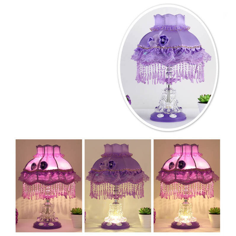 Style Wedding Fabric Glass Table Lamp