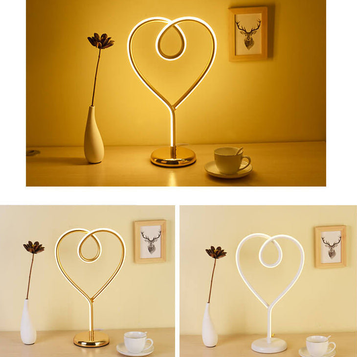 Heart Shape Aluminum Iron Table Lamp