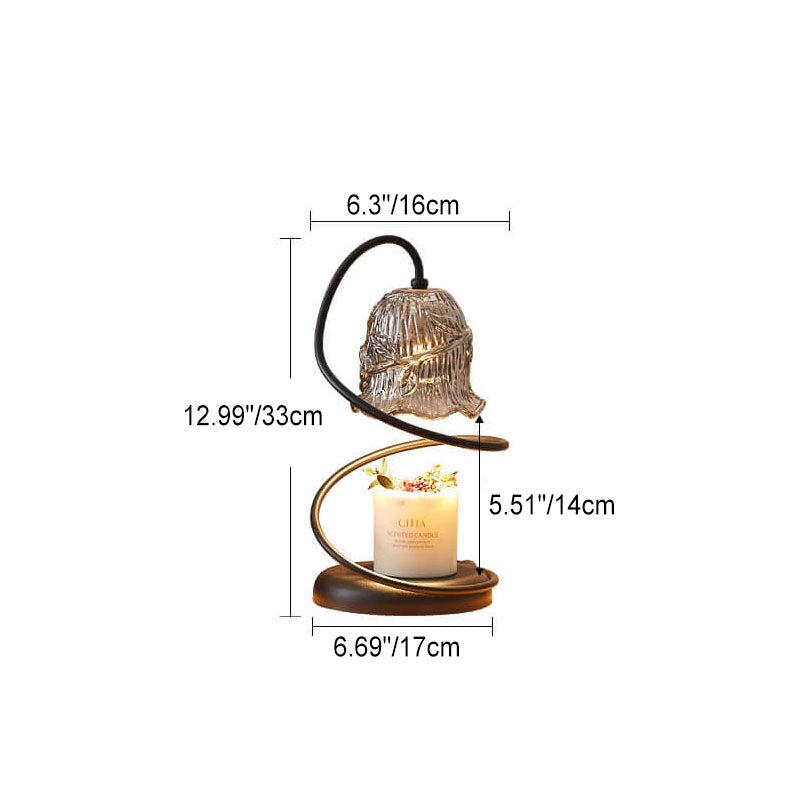Glass Flower-Shaped Melting Wax Table Lamp